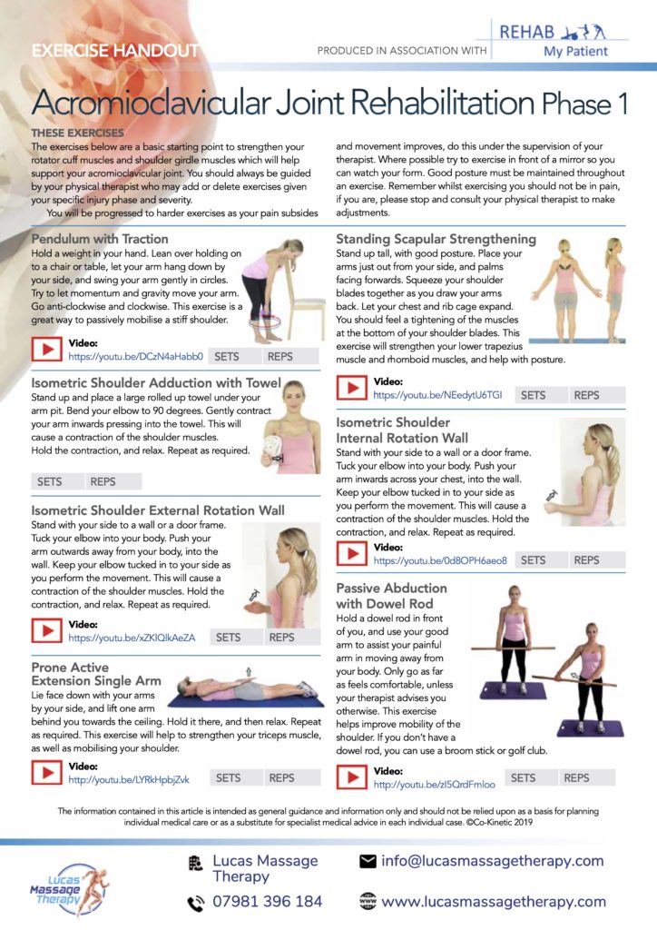 Shoulder injury exercises