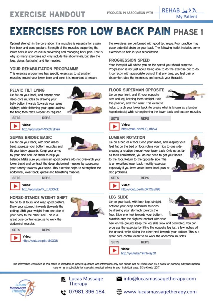 Exercise for lower back pain