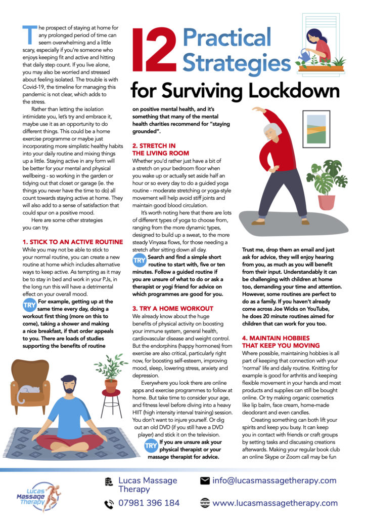 Helpful tips for surviving a lockdown