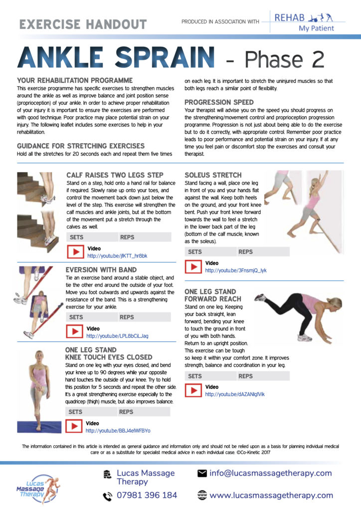 Ankle sprain exercises