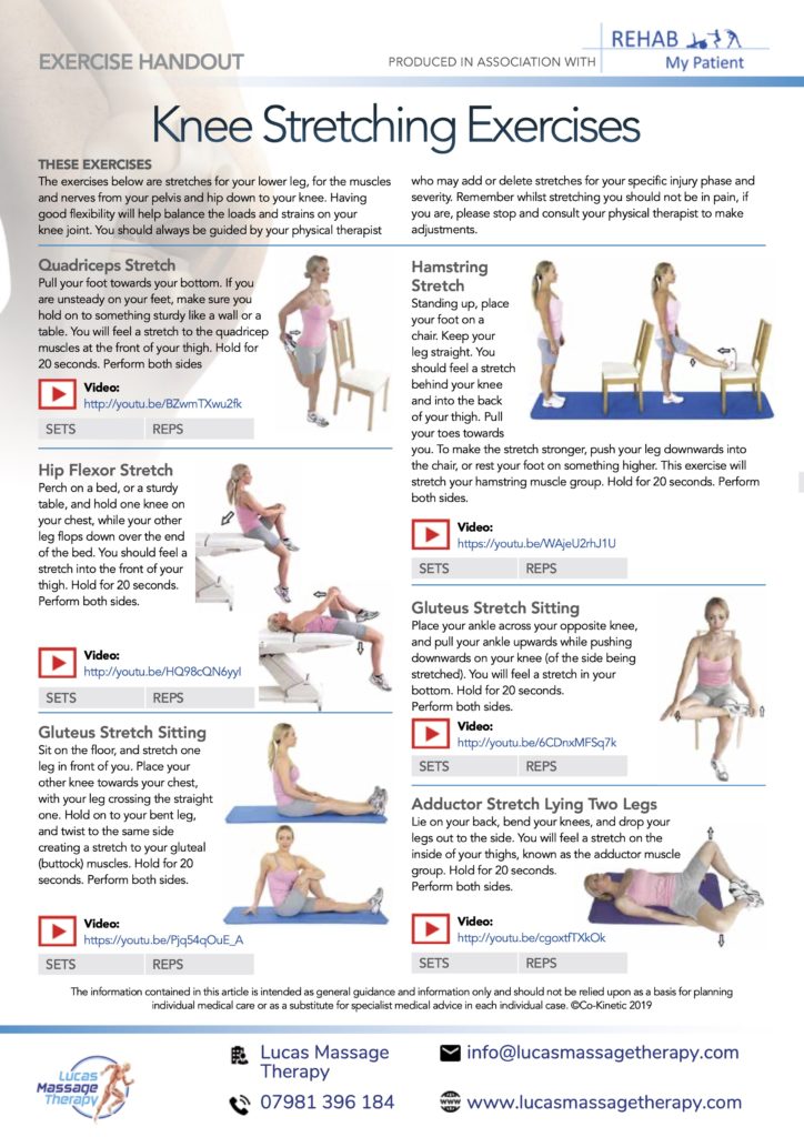 Knee stretching exercises